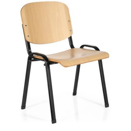 Fyrbent stol XT 600 SW H i ljust bokträ med svart metallstomme från hjh OFFICE