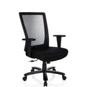 Svart snurrstol XXL EXTENDER med nätryggstöd och armstöd från hjh OFFICE
