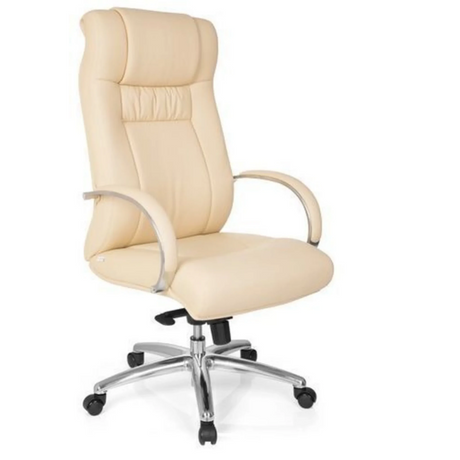 snurrstol XXL G 600 i beige konstläder med armstöd i krom från hjh OFFICE