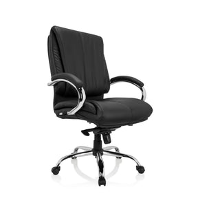 snurrstol XXL H 100 i svart konstläder med kromad stjärnfot från hjh OFFICE