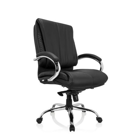 snurrstol XXL H 100 i svart konstläder med kromad stjärnfot från hjh OFFICE