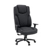XXL Pullmann Gen2 snurrstol i svart konstläder med rutmönstrad quiltning och armstöd från hjh OFFICE