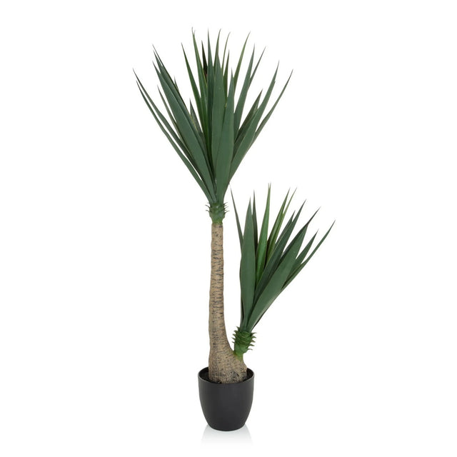 Konstgjorda växter YUCCA i grönt med smala blad och svart kruka från hjh OFFICE