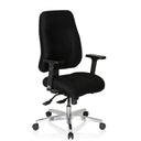 Svart Professionell kontorsstol ZENIT COMFORT med armstöd och blankt underrede från hjh OFFICE
