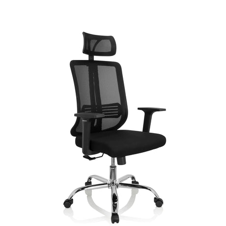 Svart Home Office kontorsstol ZH 200 med nätryggstöd och nackstöd från hjh OFFICE